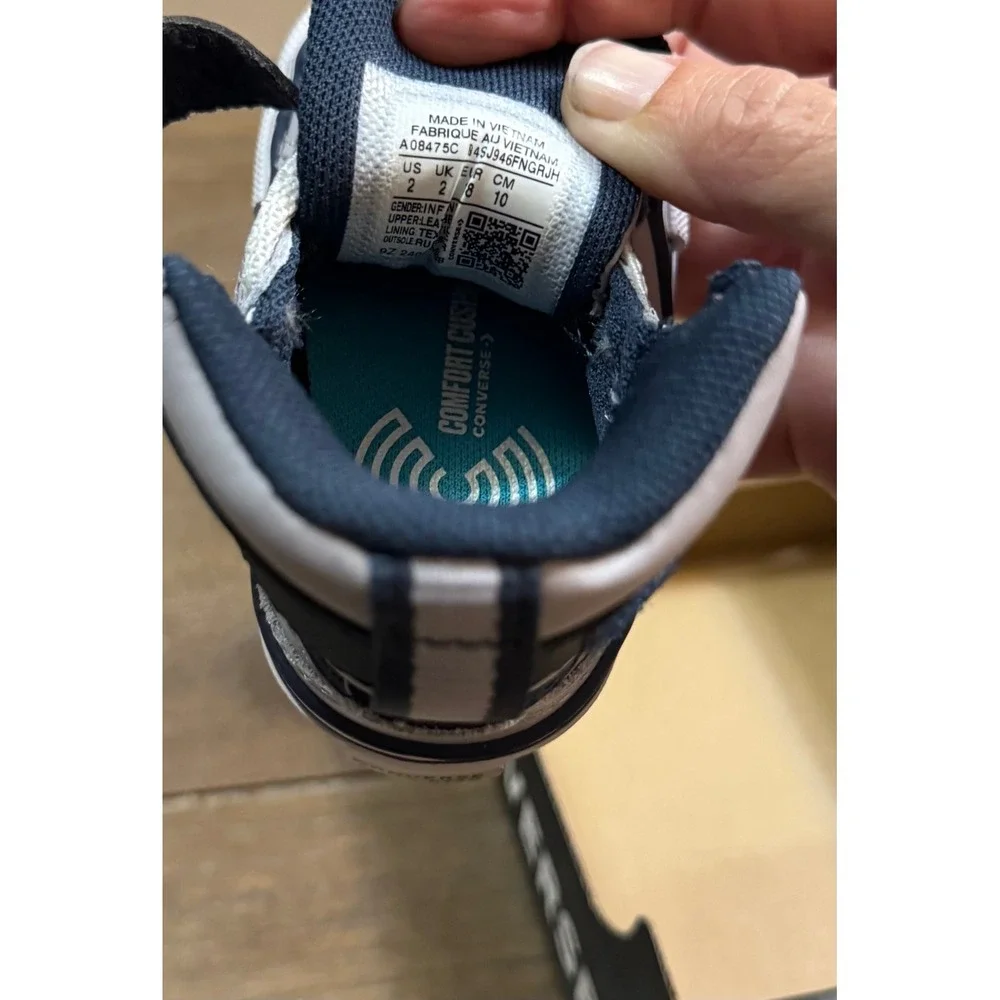Converse Pro Blaze Strap Hi Kids Sneakers Grey Navy A08475C Size 4 Infant